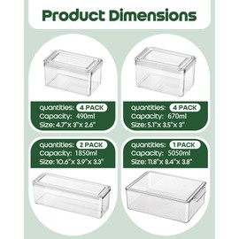 KEMETHY 11 Pack Refrigerator Organizers and Storage, Stackable Fridge Organizer Bins, BPA-Free Clear Plastic Fruit Storage Containers for Fridge, Kitchen, Fruits, Drinks, Produce, Vegetable