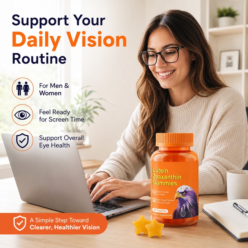 Eye Vitamin Gummies for Vision Support – Lutein Multivitamin Supplement