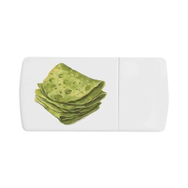 'Green Tortillas' Pill Box with Tablet Splitter (PI00034143)