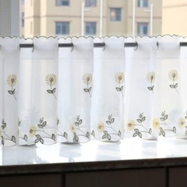 Disnace Voile Bistro Curtain 43 x 175 cm Privacy Curtain Voile Half Curtain Panel Curtain Small Window