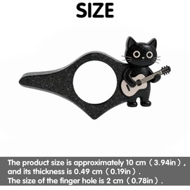 Black Cat Guitar Book Page Holder, Thumb Book Page Holder, Reading Accessory, Smooth Lightweight Acrylic Book Page Holders for Students, Teachers, Book Lovers, Literary & Bookworm Ideal Gift