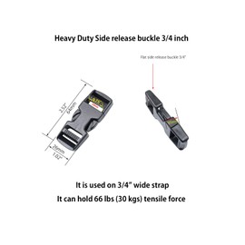 Ahijklmn Plastic Buckles, Heavy Duty Side Release Plastic Replacement Buckle clips 3/4 inch+Plastic Tri Glide Slides 3/4 inch