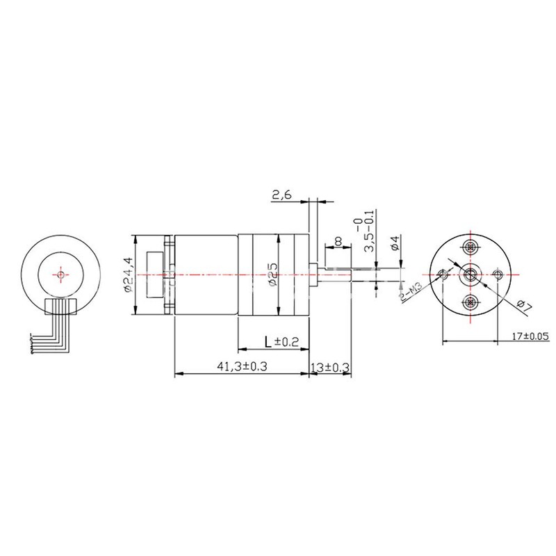 Motor de engranajes, codificador de 12V GM25-310 DC Motor de