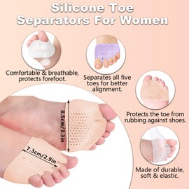 4 Pairs Silicone Toe Separators for Women & Men,Bunion Corrector Cushion