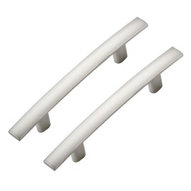Ravinte Decor 30 Pack Cabinet Handles 3" Hole Center - Curved Cabinet Pulls Brushed Nickel Drawer Pulls for Kitchen Cupboard Solid Hardware for Dresser Drawer Arch Hardware