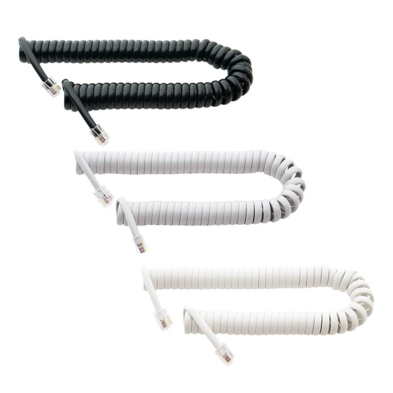Miyoshi ZTL-CC03WH Curl Cord for Handsets, Cross Wiring, 0.1 ft