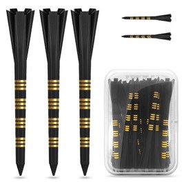 XSMSGO Plastic Golf Tees with Stripe 3-1/4" Professional Performance Series Low Resistance,Reduces Friction and Side Spin with More Durable and Stable 5-Prongs Golf Tees