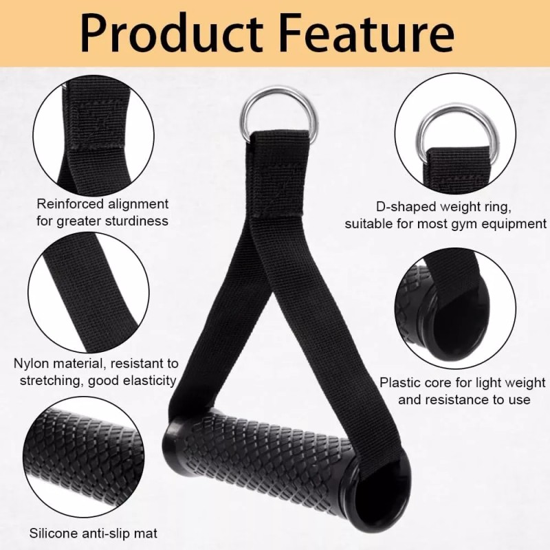Vida Fuerte Agarraderas Tipo D Nylon Gym Maneral/asa Para Polea