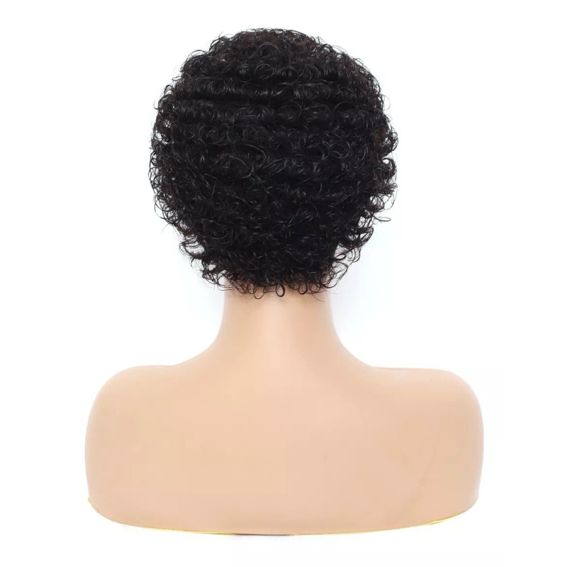 BM Pelucas De Cabello Humano Negro Rizado Afro Natural