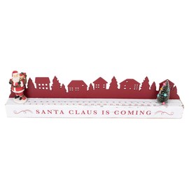 DEMDACO Santa Claus Is Coming To Town Red and White 23.5 inch MDF Advent Christmas Countdown Table Top Décor