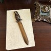 8" Owl Letter Opener, Antiqued Brass