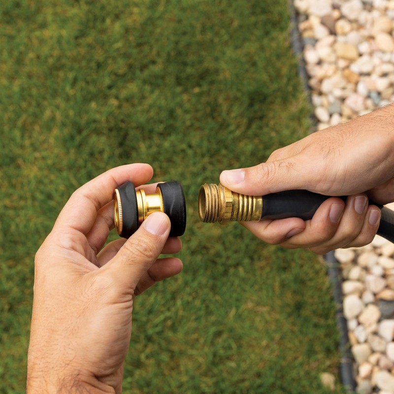 Gilmour Female Hose Quick Connector with Auto Shut Off, Brass