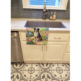 Australian Shepherd Spring Garden Kitchen Towel