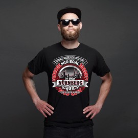 EIN Leben lang Nuremberg Men's T-Shirt | City - Nuremberg Skyline - Football - Sport - Nuremberg Shirt - Ultras | Black (M), black