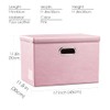 PRANDOM Large Stackable Storage Bins with Lids [3-Pack] Leather Fabric
