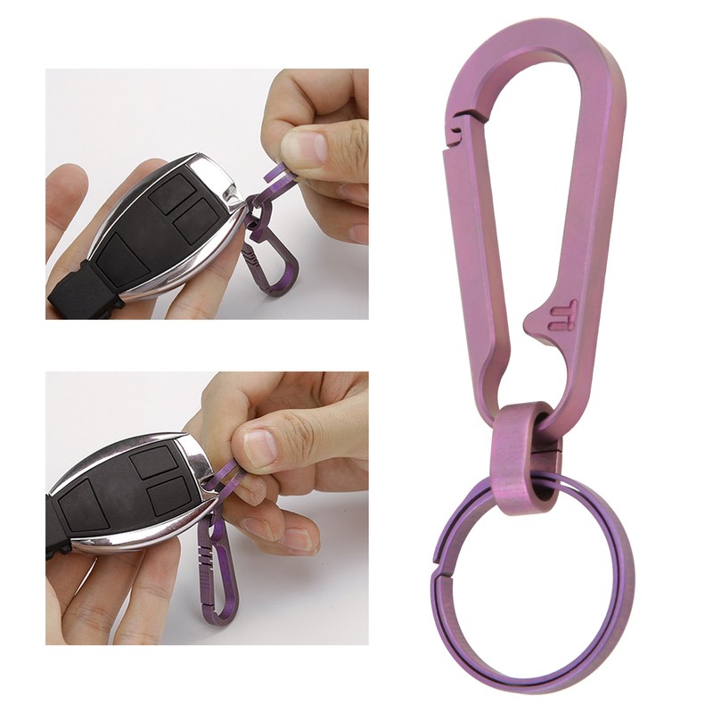 Lightweight Titanium Alloy Key Chain Waist Hanging Keyring Outdoor Climbing