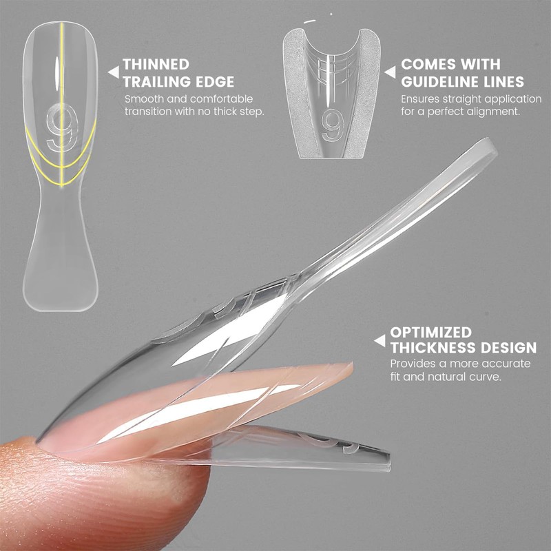 Nymora Sandwich Dual Nail Form - 240Pcs Transparent Top &