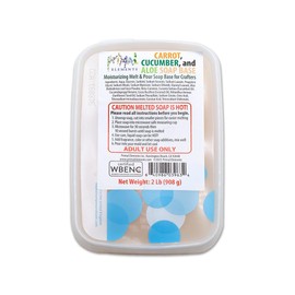Primal Elements Carrot, Cucumber, and Aloe Soap Base - Moisturizing Melt and Pour Glycerin SoapBase for Crafting and Soap-Making, Easy to Cut - 2 Pound