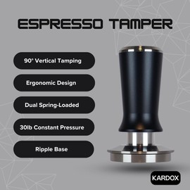 KARDOX Espresso Tamper 53.3mm with Stainless Steel Ripple Base, 30lbs Coffee Tamper, Tamper Tool Espresso, Espresso Tools, Espresso Press, Espresso Tamp, Espresso Press Tool, Tamper Tool, Tamp.