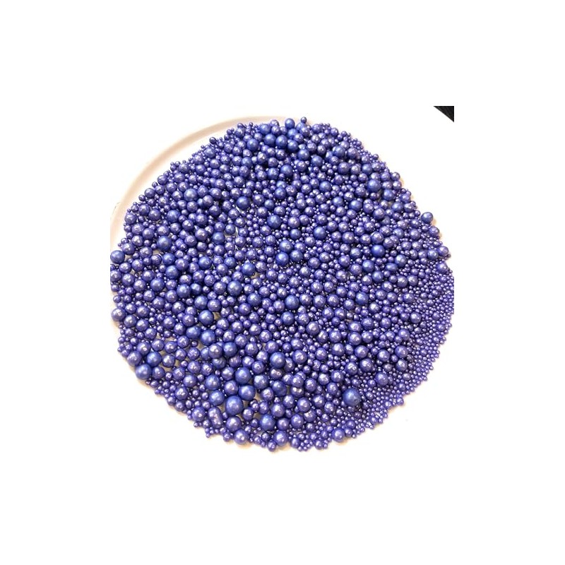 AF132. Sprinkles para repostería. MIX PERLAS MORADAS NACARADAS 200g total