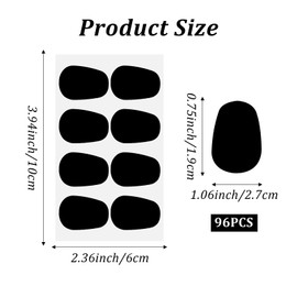YBEATY 96 Pcs 0.8mm Thick Alto Tenor Sax Mouthpiece Patches Pads Saxophone Clarinet Mouthpiece Cushion Oval Rubber Adhesive for Instrument Beginners Musicians(Black) (Oval)