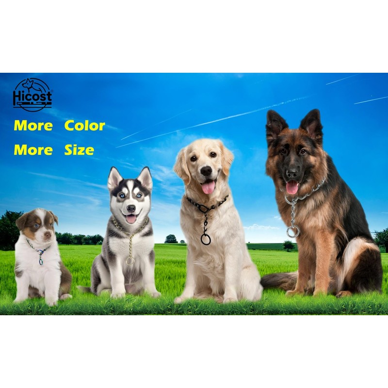 Hicost Heavy Chain Dog Metal Collars, Adjustable Weather Proof Alloy
