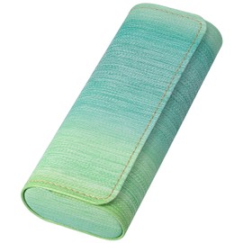 Looca Glasses Case, Easy to Open and Close with Magnets, Eyeglass Case, Sunglasses Case, Stylish, Cute, Semi-Hard, Glasses Wipes, Women's, Men's, green