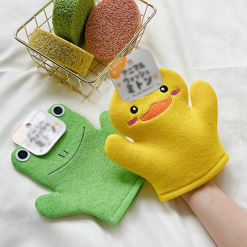 2 x Children's Scrubbing Mittens Body Sponge Glove Body Scrub