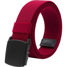 LionVII Men's Elastic Belt Tactical Military with Plastic Buckle 130 cm, red