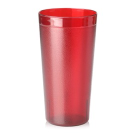 New Star Foodservice 46489 Tumbler Beverage Cup, Stackable Cups, Break-Resistant Commercial SAN Plastic, 20 oz, Red, Set of 12