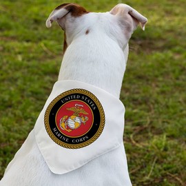 Marine Corps Pet Bandana Collar - Military Scarf Collar - USA Dog Bandana (L)