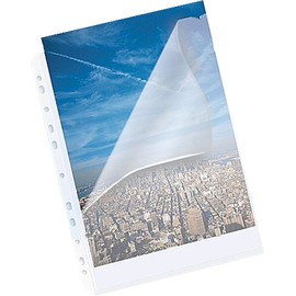 Exxo by HFP 35161 10 Document Sleeves A4 Open Top and Side, Transparent Clear