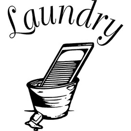 Creative Signs N Designs Laundry w/wash Bucket Graphic- Vinyl Door Decal (Grey)