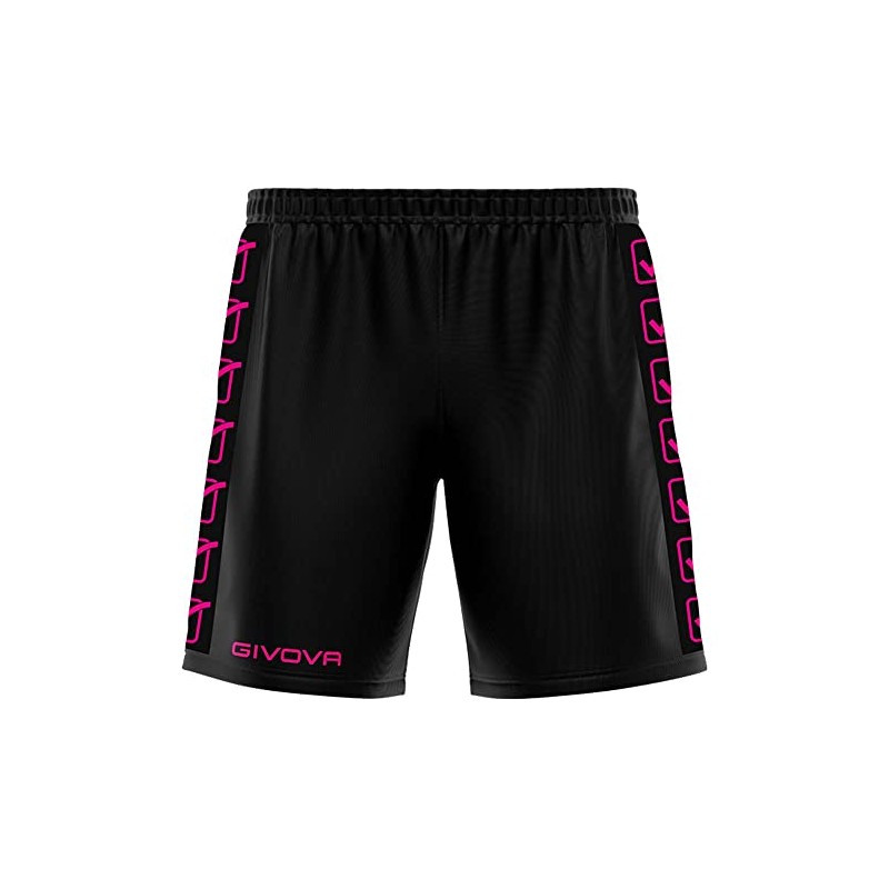 Givova Unisex Poly Band Cargos, Black/Fuchsia Fluo