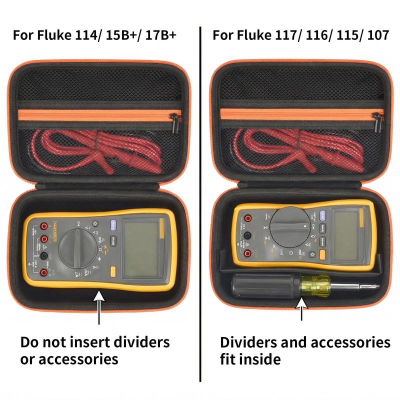 BoobowL Hard Carrying Case Compatible with Fluke 17B+/15B+/ 117/116/ 115/114/