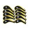 yuekuantai Yellow Golf Club Iron Head Covers Protect Hybrid Headcover 10pcs Zipper Covers