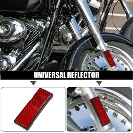 QUARKZMAN Universal Reflector 88 x 32 mm for Motorcycle Scooter with Screw Red