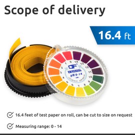 ECENCE pH test strips 1x roll Hot tube pool and spa test strips litmus test paper measuring range 0-14 universal indicator paper acidity test for aquariums drinking water