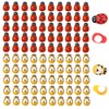 120pcs Wood Bees and Wood Ladybugs Flatback Bees Wooden Ladybugs