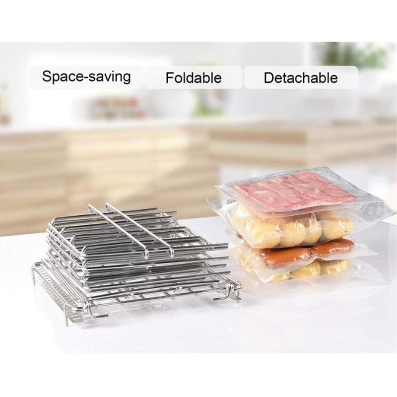 Weighted Sous Vide Rack,Stainless Steel Sous Vide Rack Adjustable Dividers