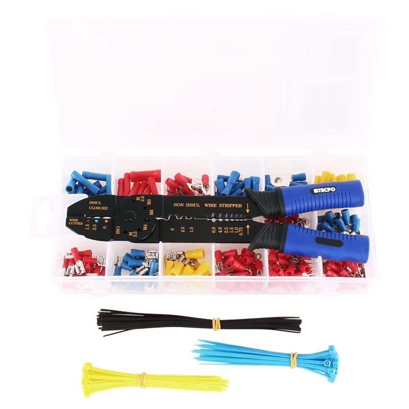 TECPO 300590 Crimping Pliers Cable Lugs Set 271 Pieces Crimping