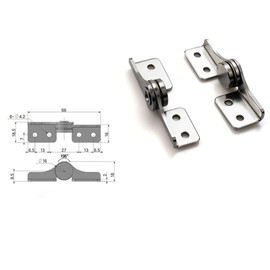 Torque 2.0 N.M，Stainless Steel Torque Shaft Hinge for Folding Table, Windows, Doors, Wardrobe，Cabinets ，Boxes - Smooth Rotation, Durable & Easy - Install,2 Pair （L+R）, Silver