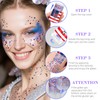 2Pcs White Blue Red Body Glitter Stick | Face Hair