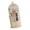 Cosmetic Storage Holder Box Transparent Rotating Sliding Door Makeup Brush