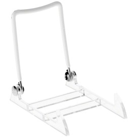 GIBSON HOLDERS 1PL Adjustable White Wire and Clear Acrylic Display Easel, 2.75" W x 3.75" D x 3.5" H, Pack of 3