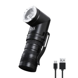 HAUTMEC 1400 Lumen Rechargeable Flashlights LED EDC Flashlight with 90 Degree Flashlight Swivel Head 5 Modes Pocket Flashlights Magnetic Base for Camping, Working, Outdoor, Hiking, Emergency