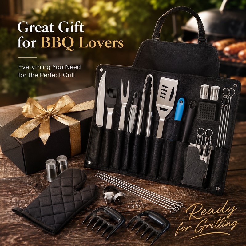 BBQ Grill Accessories Set for Outdoor Cooking – Stainless Steel
