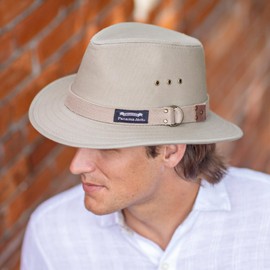 Panama Jack Men's Original Canvas Safari Sun Hat, 2 1/2" Brim, UPF (SPF) 50+ Sun Protection (Khaki, Medium)