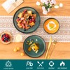 vancasso Starry 12 Pieces Dinnerware Sets for 4, Green Reactive