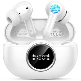 Wireless Earbuds, 2025 Bluetooth 5.4 Headphones 3D Hi-Fi Stereo Bass Ear Buds, 4 ENC Noise Cancelling Mic, 40H USB-C in-Ear Earphone Sport, 3g IP-X7 Waterproof Workout Gym for Android iOS Laptop Pad